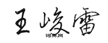 駱恆光王峻雷行書個性簽名怎么寫