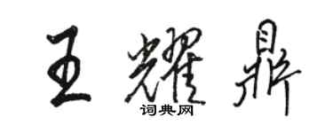 駱恆光王耀鼎行書個性簽名怎么寫