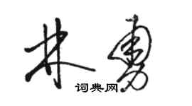 駱恆光林勇草書個性簽名怎么寫