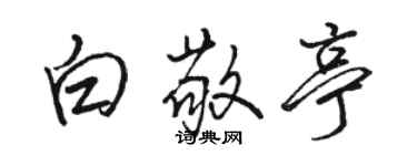 駱恆光白敬亭行書個性簽名怎么寫