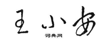 駱恆光王小安草書個性簽名怎么寫