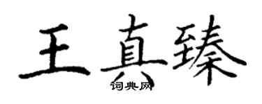 丁謙王真臻楷書個性簽名怎么寫