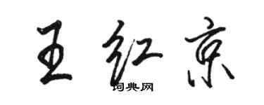 駱恆光王紅京行書個性簽名怎么寫