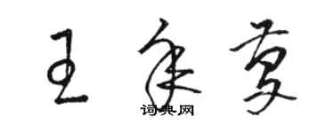 駱恆光王年慶草書個性簽名怎么寫