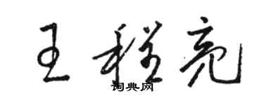 駱恆光王程亮草書個性簽名怎么寫