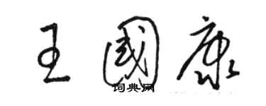 駱恆光王國康草書個性簽名怎么寫