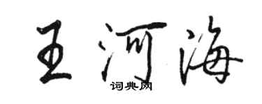 駱恆光王河海行書個性簽名怎么寫