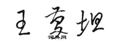 駱恆光王慶坦草書個性簽名怎么寫