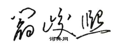 駱恆光閻峻熙草書個性簽名怎么寫