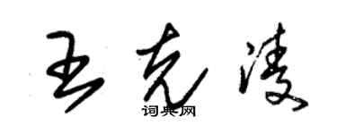 朱錫榮王克凌草書個性簽名怎么寫