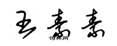 朱錫榮王素素草書個性簽名怎么寫