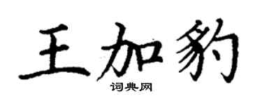丁謙王加豹楷書個性簽名怎么寫