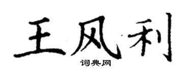 丁謙王風利楷書個性簽名怎么寫
