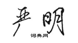 駱恆光嚴明行書個性簽名怎么寫
