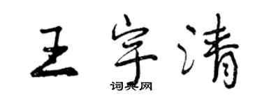 曾慶福王宇清行書個性簽名怎么寫
