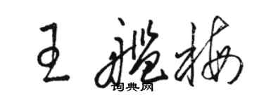 駱恆光王艦梅草書個性簽名怎么寫