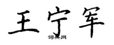 丁謙王寧軍楷書個性簽名怎么寫