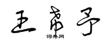 曾慶福王希予草書個性簽名怎么寫