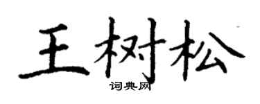 丁謙王樹松楷書個性簽名怎么寫