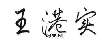 駱恆光王港實行書個性簽名怎么寫