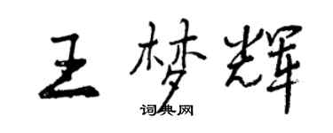 曾慶福王夢輝行書個性簽名怎么寫