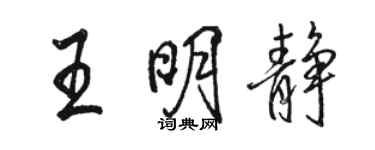 駱恆光王明靜行書個性簽名怎么寫