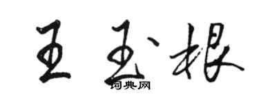 駱恆光王玉根行書個性簽名怎么寫