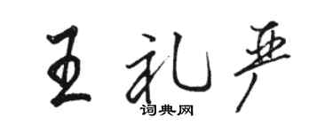 駱恆光王禮嚴行書個性簽名怎么寫
