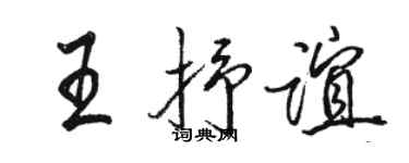 駱恆光王抒誼行書個性簽名怎么寫