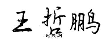 曾慶福王哲鵬行書個性簽名怎么寫