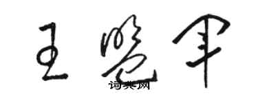 駱恆光王盟軍草書個性簽名怎么寫