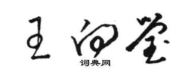 駱恆光王向瑩草書個性簽名怎么寫