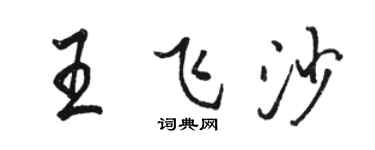 駱恆光王飛沙行書個性簽名怎么寫