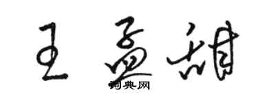 駱恆光王孟甜草書個性簽名怎么寫