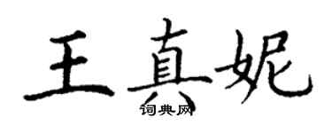 丁謙王真妮楷書個性簽名怎么寫