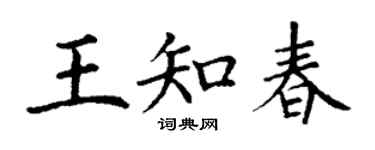 丁謙王知春楷書個性簽名怎么寫