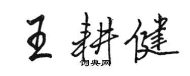 駱恆光王耕健行書個性簽名怎么寫