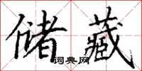 丁謙儲藏楷書怎么寫