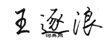 駱恆光王逐浪行書個性簽名怎么寫
