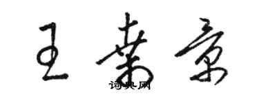 駱恆光王桑景草書個性簽名怎么寫