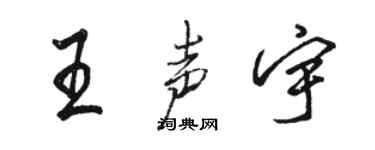 駱恆光王聲宇行書個性簽名怎么寫
