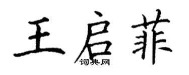 丁謙王啟菲楷書個性簽名怎么寫