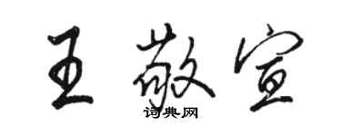 駱恆光王敬宣行書個性簽名怎么寫