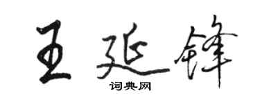 駱恆光王延鋒行書個性簽名怎么寫