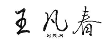 駱恆光王凡春行書個性簽名怎么寫