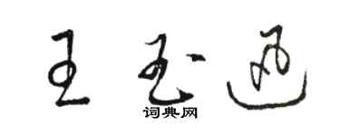 駱恆光王玉迅草書個性簽名怎么寫