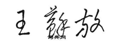 駱恆光王蘇放草書個性簽名怎么寫