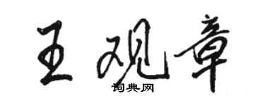駱恆光王觀章行書個性簽名怎么寫