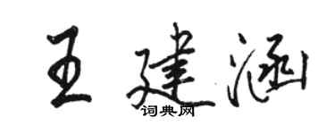 駱恆光王建涵行書個性簽名怎么寫