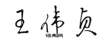 駱恆光王偉貞草書個性簽名怎么寫